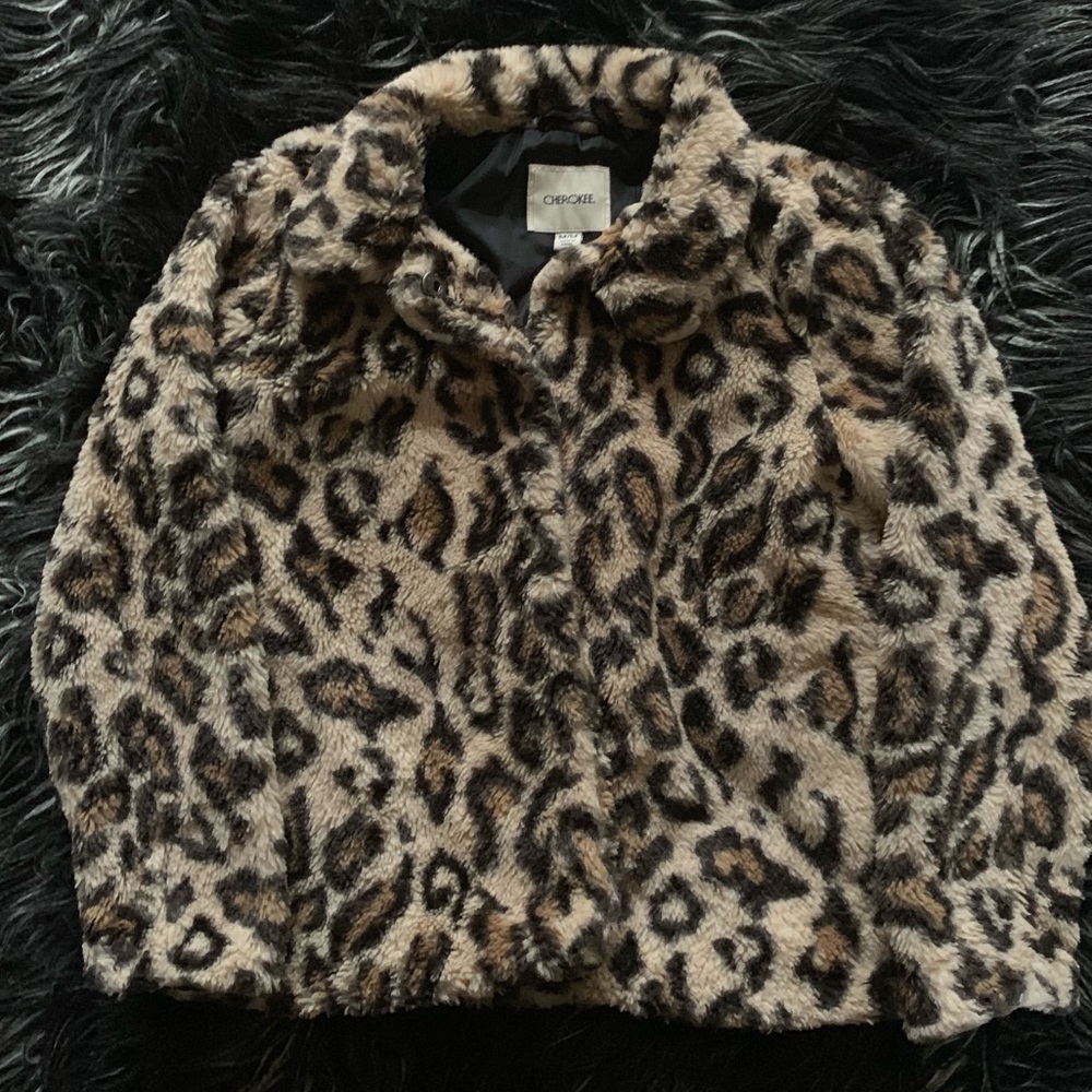 Girls Animal Print coat Size Medium